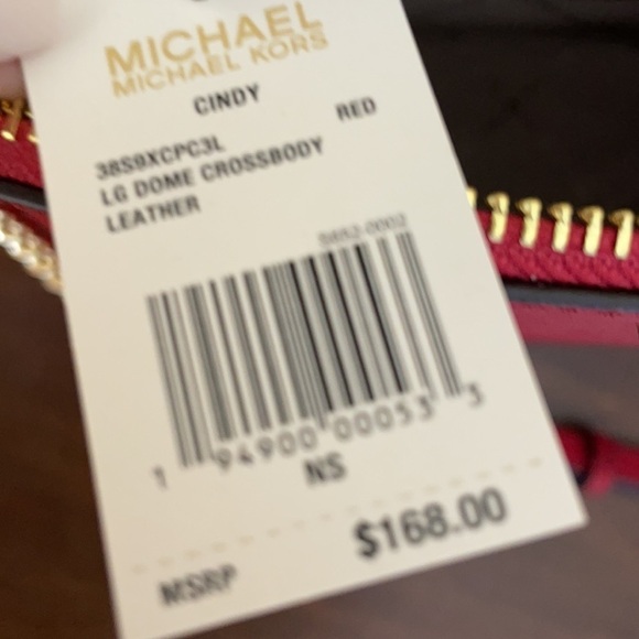 Michael Kors Dome Cindy crossbody leather bag red - Picture 6 of 8